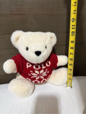Polo by Ralph Lauren Cream Teddy Bear in Red Sweater